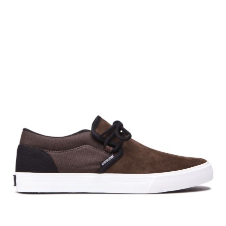 Supra Cuba Mens Low Tops Shoes Brown UK 12SAQ